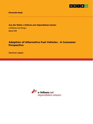 cover image of Adoption of Alternative Fuel Vehicles--A Consumer Perspective